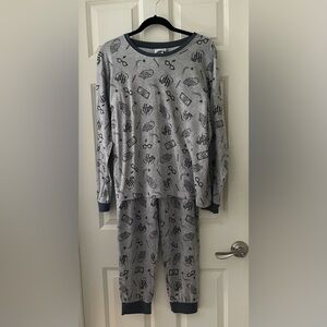 Wizarding World Harry Potter Women's 2-Piece Cozy Pajama Set, Gray size L